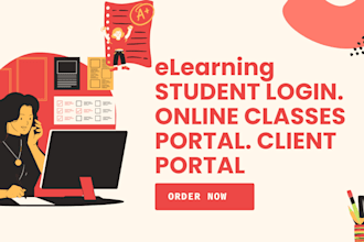 build elearning portal, student login portal, education login dashboard website
