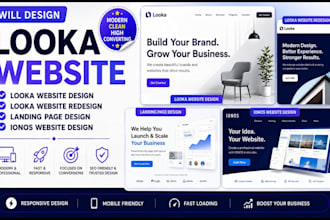 design looka website, landing page, looka website redesign, ionos website