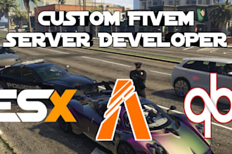 be your custom fivem server developer on any framework, esx server, qbcore