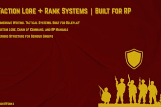 write immersive lore, rank systems, and structure for your rp group
