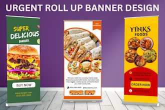 design urgent roll up stand pop up retractable banner billboard signage design