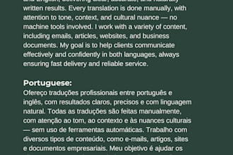 translate from portuguese to english and vice versa