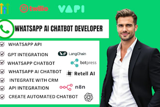 build a whatsapp ai chatbot using open ai,vapi ai,twilio,lang chain,botpress