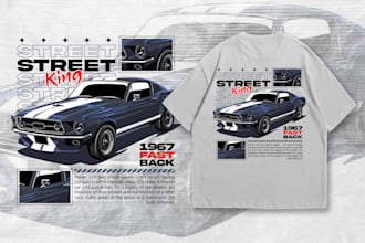 make vector car illustration for t shirt printing