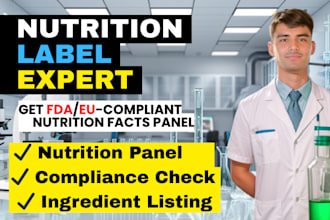 create a nutrition facts panel and provide food label compliance support