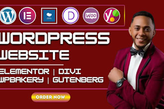 build responsive wordpress website with elementor pro, divi or wpbakery builder