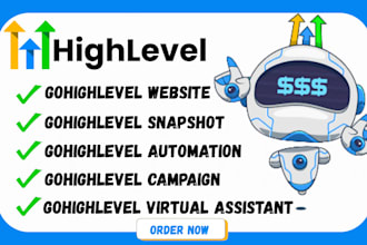 build ghl website, do ghl snapshot, ghl automation, ghl campaign, ghl va