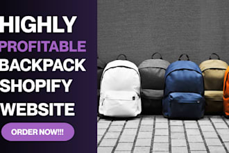 design backpack shopify store bag website shopify website fashion store website