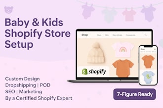 design a high converting baby wears shopify store kid wear fashion shopify store