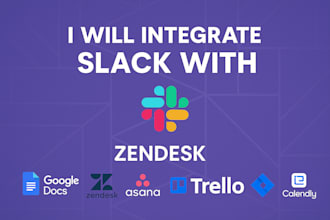 integrate slack with google docs, zendesk, hubspot, asana, trello, jira calendly
