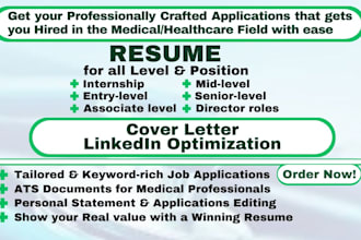 write expert public health resume, epidemiologists, analysts, health managers CV