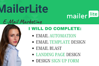 do mailerlite email automation, sign up page, landing page