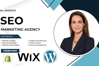 offer full monthly SEO service for shopify, wordpress, wix, squarespace