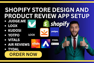 setup shopify product review judge me loox kudosi yotpo vitals air reviews tydal