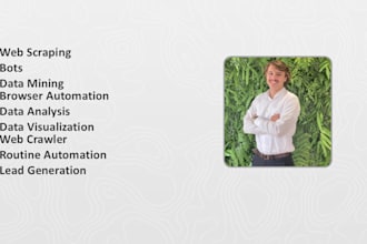 make web scraping, data analysis, routine automation, back end, python