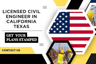 review stamp plans as licensed civil structural engineer in california texas