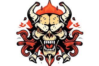 make old school or traditional style tattoo logo design