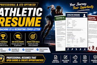 write professional athletic sports resume, coaching CV, recruiting cover letter