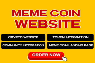 create meme coin landing page website,  presale,coin presale, meme token website