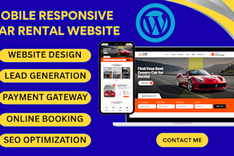 build a modern car rental booking system website for your business