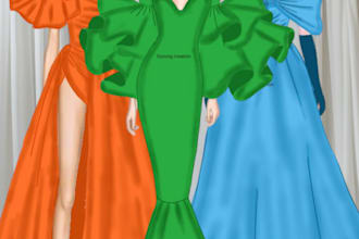 create a stylish digital fashion illustration