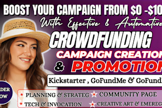 do crowdfunding campaign creation and promotion on kickstarter indiegogo