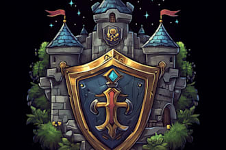 make medieval, fantasy, rpg, rustic, scifi and game logo