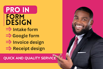 design intake form, google form design, receipt, fillable pdf form