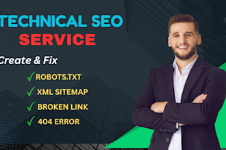 fix XML sitemap, robots txt, broken link and 404 error your website