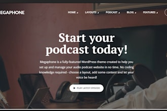 build podcast website radio station dj website record label music website