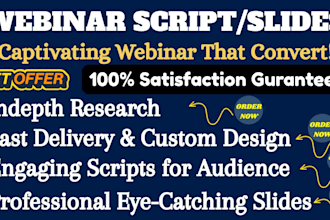 write sales driven high converting webinar funnel script and presentation copy