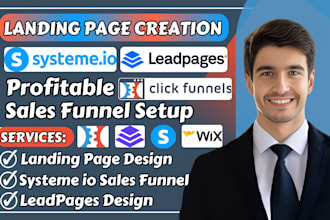 create leadpages landing page for online coaches, or systeme io sales funnel