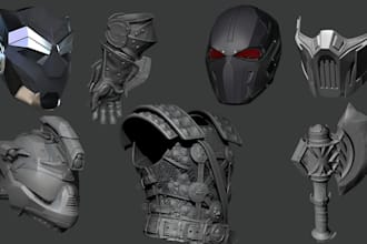 sculpt 3d cosplay mask, helmet, weapon, airsoft gun, and prop for 3d printing