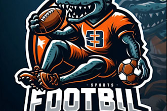 design sports football mascot crocodile logo