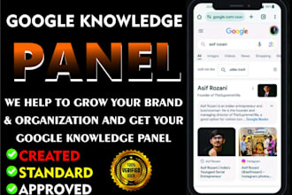 build standard approved google panel knowledge graph for person, brand, business