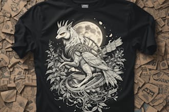 draw high quality linocut illustration for shirt design