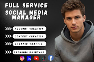 be your social media brand manager, content creator, youtube facebook marketing
