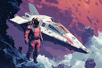 make a sci fi illustration and sci fi art