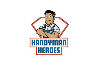 design top quality cartoon handyman heroes logo