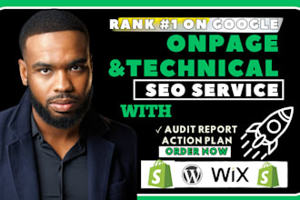 do technical SEO onpage optimization audit for wordpress shopify wix squarespace