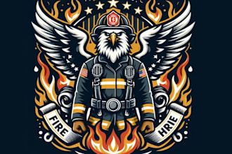make custom eagle fireman firefighter logo