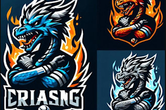 create amazing dragon mascot logo