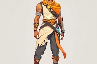 create 2d professional character design for you