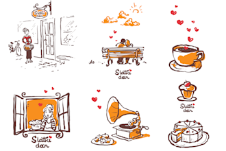 draw pastry bakery cafeteria food illustration