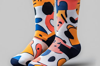 draw a unique socks design or sketch for you