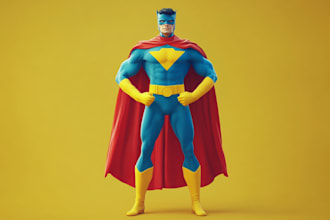 make an desing a superhero comic character or cartoon