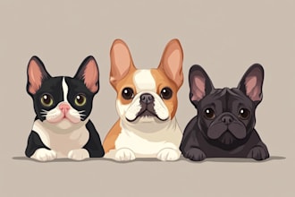 make vector illustration dog cat animal pet cartoon portrait