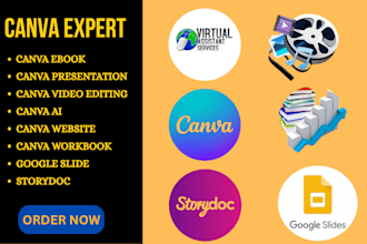 design canva workbook presentation canva ai ebook canva video google slide doc