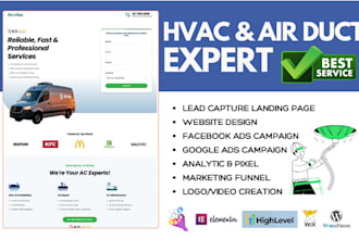 design air duct cleaning landing page dryer vent cleaning hvac repair website