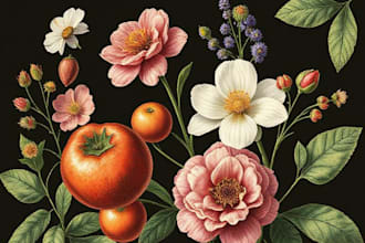 draw botanical illustration art for you